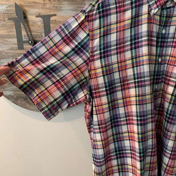 Brooks Brothers Multi Plaid Casual Summer Shirt XL - Picture 2 of 5